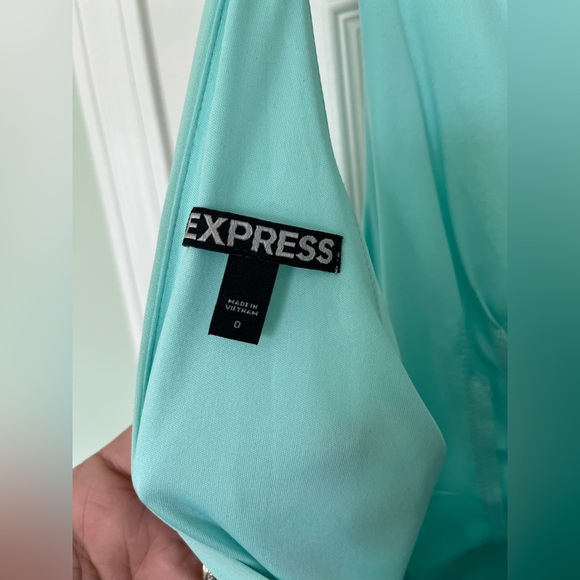 Express Blue/green Dress Chiffon Spaghetti strap, V-neck - Picture 4 of 4